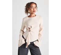 Boohoo Gold Trim Long Sleeve Top In Ecru ecru 8