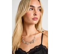 Boohoo Hammered Disc Statement Necklace In Gold gold One Size