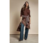 Boohoo High Neck Knit Cardigan In Chocolate chocolate M