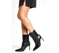 boohoo Women's High Stiletto Pointed Toe Ankle Boots in Black | Size: 7