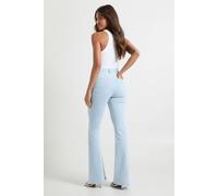 Boohoo High Waist Booty Lifting Flared Jean In Bleach Wash bleach wash 14
