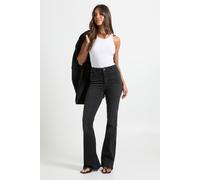 Boohoo High Waist Booty Lifting Flared Jean In Washed Black washed black 16