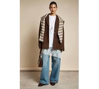 Boohoo High Waist Panel Insert Super Wide Leg Jeans In Vintage Wash vintage wash 16