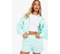 boohoo Women's High Waist Sweatshort With Internal Drawcord in Mint | Size: Small