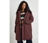 Boohoo Hooded Longline Parka In Chocolate chocolate 8