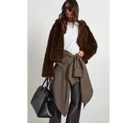 Boohoo Hooded Teddy Jacket In Chocolate chocolate 8