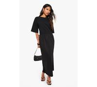 Boohoo Jersey Cotton Mix Smock Dress In Black black 10