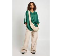 Boohoo Jersey Stripe V Neck Football Top In Green green 14