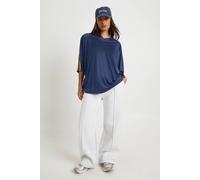 Boohoo Jersey Stripe V Neck Football Top In Navy navy 8