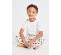 Boohoo Kids Matching Family Christmas Print Baby Fleece Short Sleeve Top & Trousers Pyjama Set multi 9-10 Years