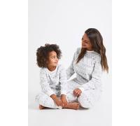 Boohoo Kids Matching Family Fairisle Print Fleece Sweatshirt & Joggers Lounge Set In Grey grey 3-4 Years