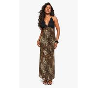 Boohoo Lace Leopard Strappy Maxi Dress leopard 8