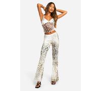 Boohoo Leopard Mesh Flared Trousers leopard 6