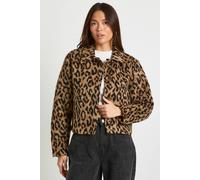 Boohoo Leopard Wool Look Jacket leopard 16