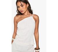Boohoo Linen Look Asymmetric Cami In Beige beige 10