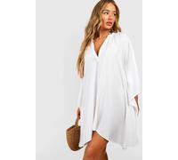 Boohoo Linen Look Beach Kaftan In White white M