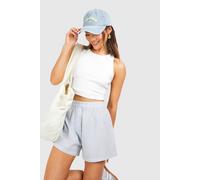 Boohoo Linen Look Pinstripe Short In Blue blue 6