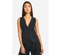 Boohoo Longline Tailored Waistcoat In Black black 6