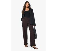 Boohoo Low Rise Slim Barrel Leg Trouser In Chocolate chocolate 8