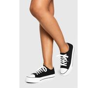 Boohoo Low Top Platform Lace Up Trainers In Black black 4