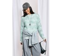 boohoo Women's Marl Stitch Loose Knit Jumper in Mint | Size: Large