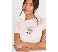 Boohoo Matcha Break Baby Tee And Short Pyjama Set In Baby Pink baby pink 6