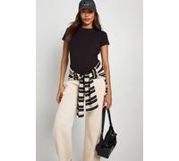 Boohoo Maternity Basic Short Sleeve Longline Fitted Top In Black black 8