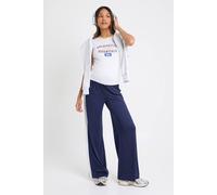 boohoo Women's Maternity Contrast Side Stripe Wide Leg Trousers in Navy | Size: 12