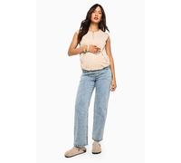 Boohoo Maternity Over The Bump Boyfriend Jeans In Light Blue light blue 16