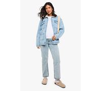 Boohoo Maternity Over The Bump Mom Jeans In Light Blue light blue 16