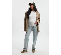 Boohoo Maternity Over The Bump Straight Leg Jeans In Light Blue light blue 16