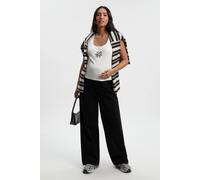 boohoo Women's Maternity Over The Bump Wide Leg Jeans in Black | Size: 16