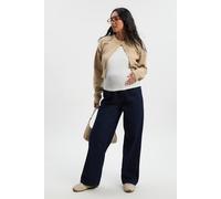 Boohoo Maternity Over The Bump Wide Leg Jeans In Indigo indigo 8