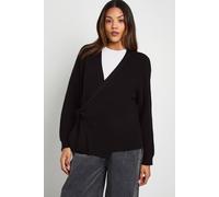 Boohoo Maternity Side Wrap Knitted Cardigan In Black black XL