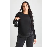 Boohoo Maternity Soft Touch Crew Neck Long Sleeve T-Shirt In Black black 14