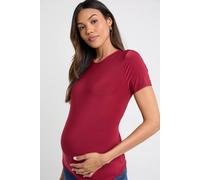 Boohoo Maternity Soft Touch Crew Neck T-Shirt In Burgundy burgundy 10