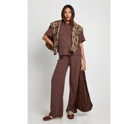 Boohoo Maternity T-Shirt & Wide Leg Trouser Co-Ord In Chocolate chocolate 8