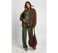 Boohoo Maternity Textured Plisse T-Shirt In Khaki khaki 12