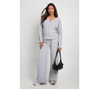 Boohoo Maternity V Neck Button Down Loose Fit Long Sleeve Co Ord In Grey grey 14