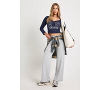 Boohoo Melagne Straight Leg Trouser In Grey Marl grey marl 16