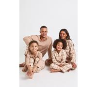 boohoo Men's Matching Family Fairisle Print Baby Fleece Long Sleeve Top & Joggers Pyjama Set in Neutral | Size: XL