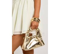 Boohoo Metallic Pu Knot Grab Bag In Gold gold One Size