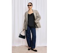 Boohoo Mid Waist Barrel Fit Jean In Indigo indigo 14