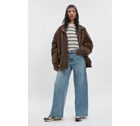 Boohoo Mid Waist Y2K Wide Leg Jean In Vintage Blue vintage blue 14