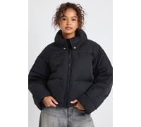 Boohoo Neck Detail Puffer Jacket In Black black 10