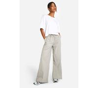 Boohoo Nylon Drawstring Waist Straight Leg Cargo Trouser In Mocha mocha 6