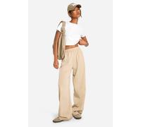 Boohoo Nylon Wide Leg Trouser In Stone stone 12