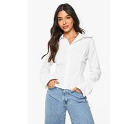 Boohoo Oversized Collar Fitted Shirt In White white 6