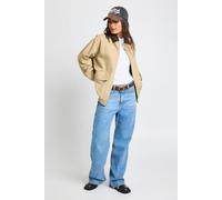 boohoo Women's Oversized Contrast Collar Jacket in Beige | Size: 12