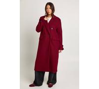 Boohoo Oversized Cuff Detail Wool Look Coat In Burgundy burgundy 12